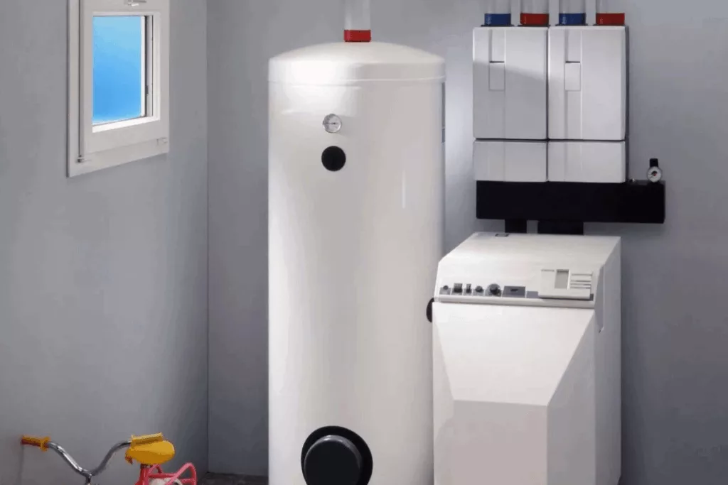 Une chaudières au mazout installée dans une maison en Wallonie.